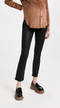 PAIGE Cindy Maternity Coated Jeans Black Fog Luxe Coating