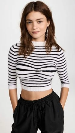 Philosophy Di Lorenzo Serafini Striped Knit Sweater Fantasy Print White
