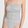 PQ Swim Ruched One Piece Silver