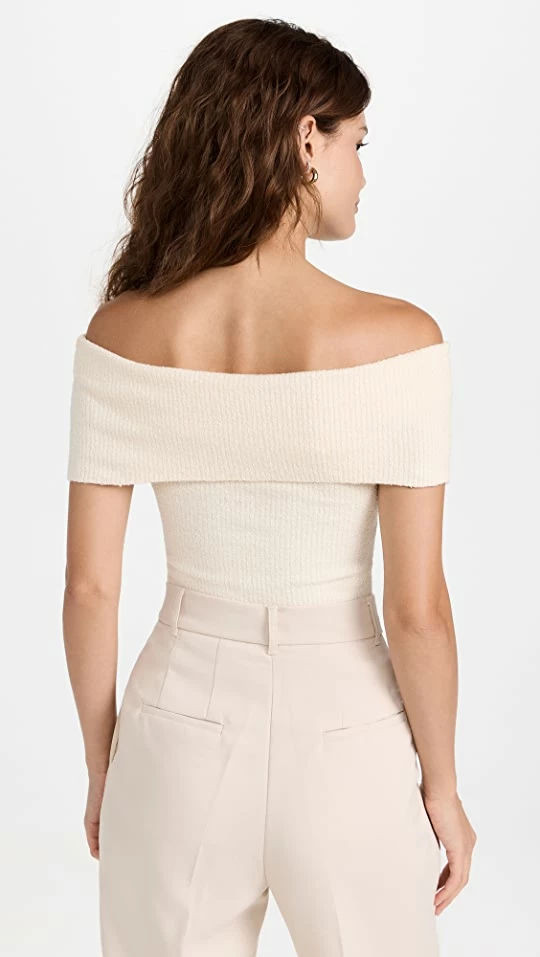 Pixie Market Popcorn Knit Off Shoulder Top Tofu 4 Pixie Market Popcorn Knit Off Shoulder Top Tofu - Image 2