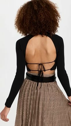 ROKH Back Ribbon Cropped Mask Top Black -Jonathan Simkhai Shop rokhh300431cd2d 1667331678273 2 0. UX540 . QL90