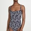 Sea Theodora Paisley Smocked One Piece Navy