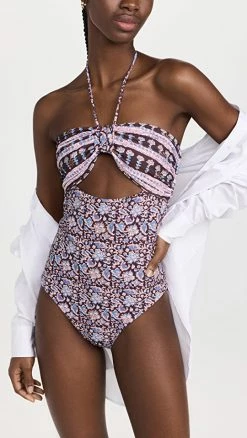 Sea Amaki Border One Piece Lilac