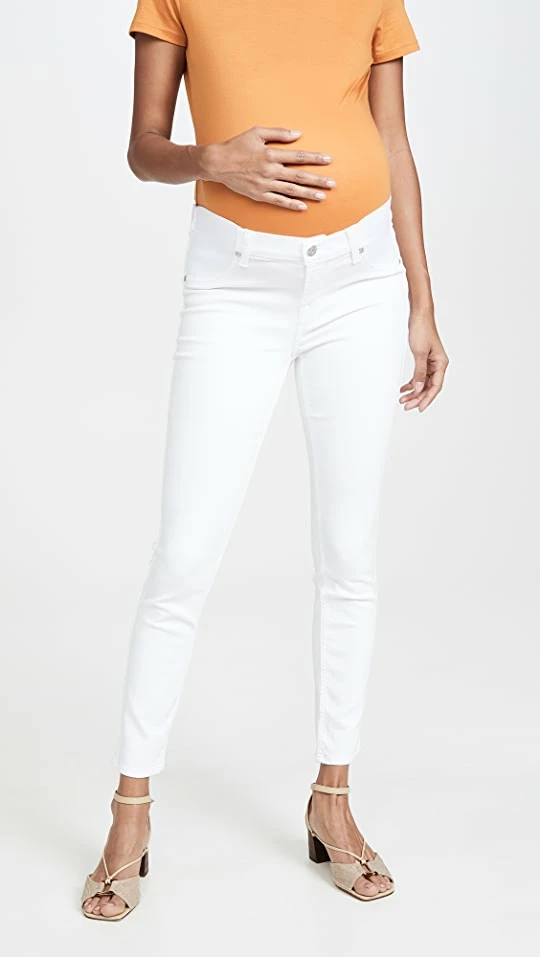 7 For All Mankind The Ankle Skinny Maternity Jeans Clean White 3 7 For All Mankind The Ankle Skinny Maternity Jeans Clean White