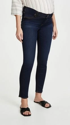 7 For All Mankind The Ankle Skinny Maternity Jeans Slim Illusion Luxe Tried & Tru