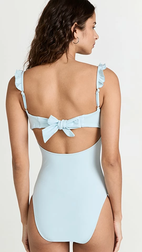 Solido Ruffle One Piece Swimsuit Sky Blue 4 Solido Ruffle One Piece Swimsuit Sky Blue - Image 2