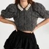 Simone Rocha Beaded Cropped Short Puff Sleeve Cardigan Charcoal/Pearl/Clear -Jonathan Simkhai Shop sroch301861e58f 1665514978417 2 0. UX540 . QL90