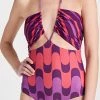 Silvia Tcherassi Michelle One Piece Plum Rouge Wavy Zigzag
