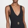 Tory Burch Miller Plunge One Piece Black