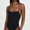Tory Burch Solid Tie Back One Piece Black