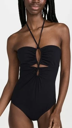 Ulla Johnson Minorca Maillot One Piece Swimsuit Noir