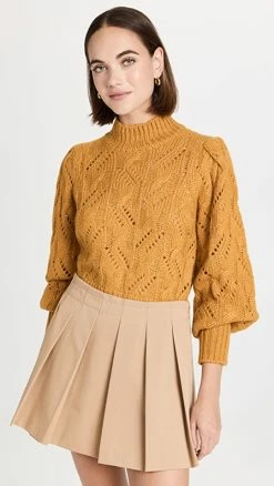 Veronica Beard Wilden Sweater Gold