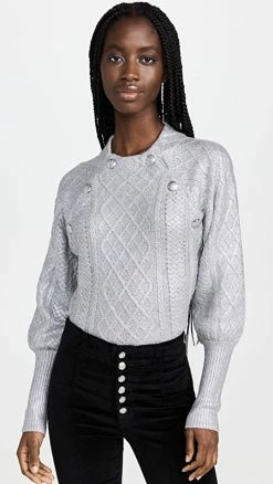 Veronica Beard Grady Sweater Silver