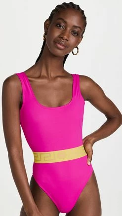 Versace Vita One Piece Swimsuit Fuxia/Yellow
