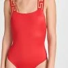 Versace Lycra One Piece Swimsuit Red