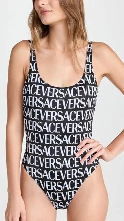 Versace One Piece Swimsuit Black/White