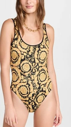 Versace Barocco One Piece Swimsuit Gold/Print