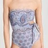Zimmermann Vitali Placement Scarf Tie One Piece Blue Paisley